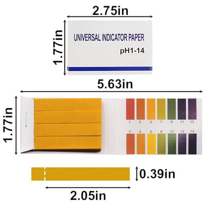 2-Pack pH Test Strips (160 Total) - Universal 1-14 pH Range Litmus Paper for Water, Wine, Saliva, Urine, Soil, Diet Monitoring - Ideal for Soap Making (Sealed Packaging)