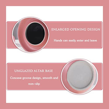 Fermenting Jars Water Seal Household Multi-capacity Options Pickle Jar, Double Lid Water Seal Kimchi Jar, Chinese Style Thickened Ceramics Grain Storage Barrel (Color : Pink, Size : 5kg) - size: 5kg