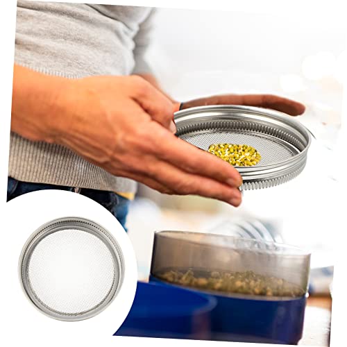 3Pcs Stainless Steel Sprouting Jar Lids Fine Mesh Strainer Lids for Canning Jars for Fresh Sprouts Wheatgrass Liquid Straining Compatible with Mouth