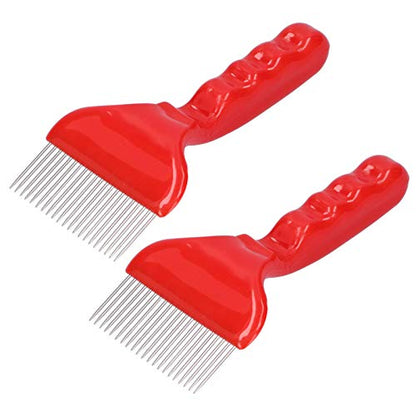 2PCS 21 Tin Uncapping Fork Stainless Steel Beekeeping Honey Fork Shovel Tool with Plastic Handle Honey Scraper