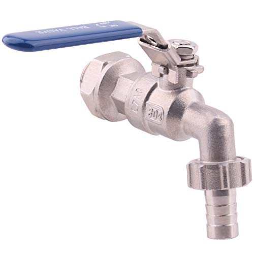 DERNORD Stainless Steel Ball Valve - 1/2 Inch Weldless Bulkhead for Building Home Brew Kettle/Mash Tun