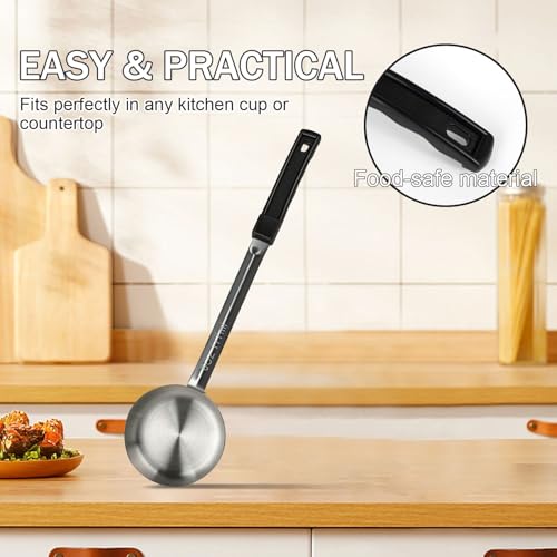 6 Ounce Solid Stainless Steel Portion Control Ladle Spoon -2Pcs Pizza Sauce Serving Spoons Portion Ladle for Sauces, Perfect for Weight Watchers, Buffets, Parties - size: 6 Ounce, style: 2 PCS