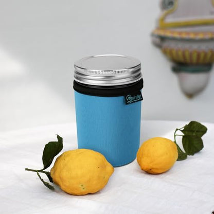 Beautyflier Regular Mouth Mason Jar Neoprene Sleeve, Half Pint Mason Jar Drinking Glasses Neoprene Cover, 8OZ Mason Insulators Sleeve with Handle (8OZ, 3COLOR) - color: 8OZ, 3COLOR