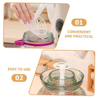 SHOWERORO Fermenting Jar Helper Pickle Press Tool 2pcs Plastic Press Plates Fast Easy Pickling Kitchen Essential