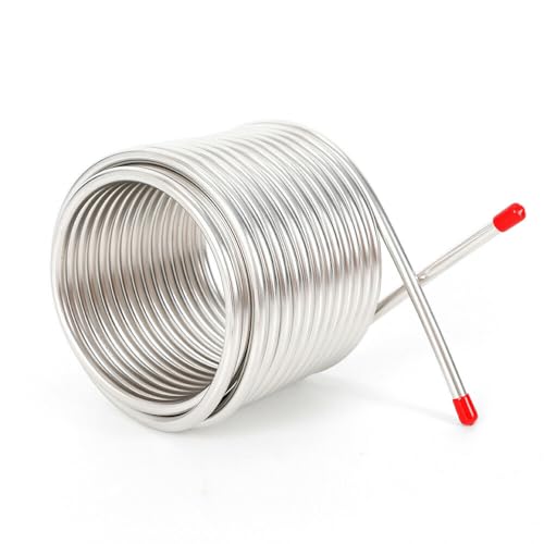 304 Stainless Steel Cooling Coil Pipe, Immersion Wort Chiller Coil Homebrew, Efficient Cooling, 0.31inch Diameter, Homebrew Wort Chiller with Pipe Caps for 12.7Qt Beer Holding Tanks - color: 304 Stainless Steel