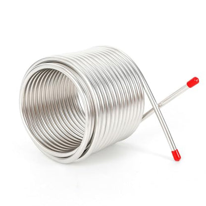304 Stainless Steel Cooling Coil Pipe, Immersion Wort Chiller Coil Homebrew, Efficient Cooling, 0.31inch Diameter, Homebrew Wort Chiller with Pipe Caps for 12.7Qt Beer Holding Tanks - color: 304 Stainless Steel