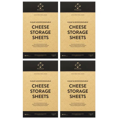 Formaticum Cheese Storage Sheets - Cheese Saver from France- Professional Earth Friendly Transparent Cheese Wrap - Cheese Sheet Savers of wood-based cellulose fibers - Clear 60 Sheets with 9" x 12" - size: 60 Sheets (4 Boxes)