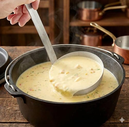 Stainless Steel Ladle, 16 oz – Heavy-Duty 2-Piece Construction, Long Handle, Hooked Design for Easy Storage – Perfect for Soup, Stew, Chili, Sauce, and Commercial Kitchens (1, 16 Oz) - size: 16 Oz