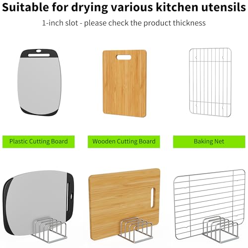 Cutting Board Organizer, 304 Stainless Steel Chopping Board Holder & Pot Pan Lid Rack, Kitchen Shelf Organizer for Bakeware, Cookie Sheets & Trays - size: 1.0 in Slots - 1 Pack
