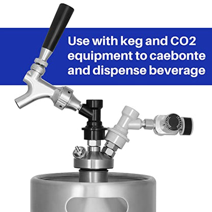 TMCRAFT Stainless Steel Core Beer Faucet Polished Chrome-Plated Brass Beer Tap with Liquid Ball Lock Quick Disconnect Set for Homebrew Keg