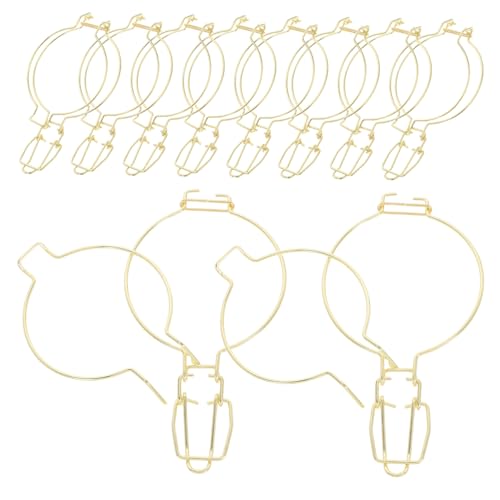 10Pcs Stainless Steel Wire Lock Buckles Jar Fastening Clips for Mason Jars Glass Jar Sealing Accessories Kitchen Storage Honey Containers Home and Restaurant Use - color: Golden, size: 14.50X8.00X1.00CM