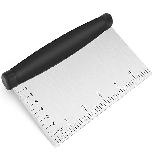 UUBAAR Bench Scraper & Chopper - 6 Inch Stainless Steel Dough Cutter with Contoured Grip, Multi-Purpose Kitchen Tool for Baking Cooking, Food Scraper Chopper & Pastry Knife