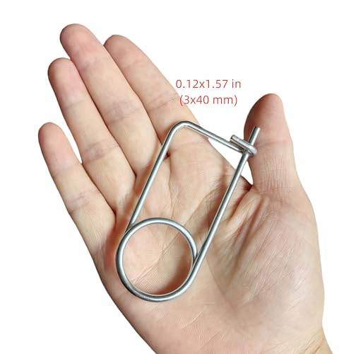 Steel Brooch Shape Open Safety pin Spring pin, Quick Lock line Lock pin Locking Fasteners for Farm Lawn Garden Hooks (0.12x1.57 in(3x40 mm)-8Pcs) - size: 0.12x1.57 in(3x40 mm)-8Pcs