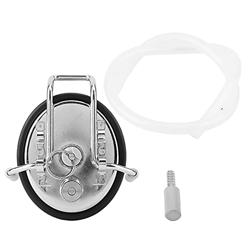 Carbonation Cap, Cornelius Style Keg Lid, Stainless Steel, with Built-in 0.5 Micron Diffusion Stone, Lock Post, for Homebrew Beer Kegs, Includes 2ft Beer Line