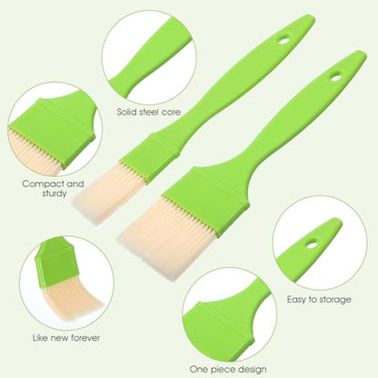 4pcs Pastry Brush Set, 1/1/2/2 inch Natural Bristle Basting Pastry Paint Brush with Hang Hole Design Premium BBQ Heat Resistant Brushes for Cooking Baking Brushes Oil Grilling Marinade