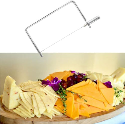 Cheese Cutter Board Accessories Kitchen Knife Marble Block Cheese Slicer Stainless Steel Components DIY for Making Giftable Cheese Cutting Boards with Hardware Cheese Slicer Kit,(2Slicer+8Wires)7in - size: 7in