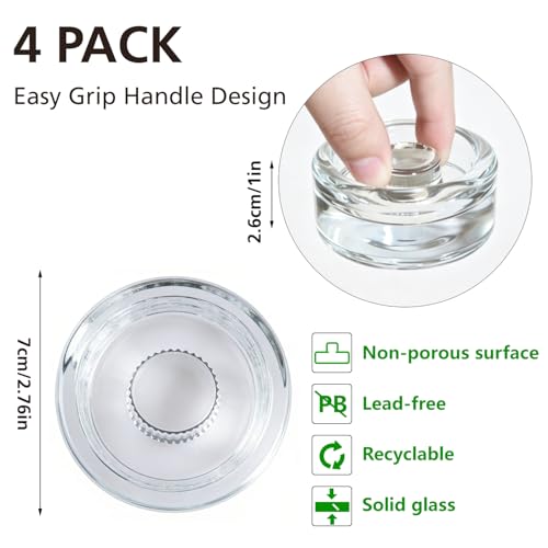 4 Pack Fermenting Weights for Wide Mouth Mason Jars,Glass Fermentation Weight with Easy Grip Handle,Pickling Weights for Sourkrout Kraut,Kimchi - style: Striped