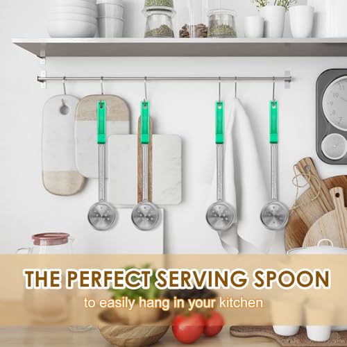 4 Ounce Stainless Steel Perforated Portion Control Ladle Spoon - 4Pcs Pizza Sauce Serving Spoons Portion Ladle for Sauces, Perfect for Weight Watchers, Buffets, Parties - style: Perforated