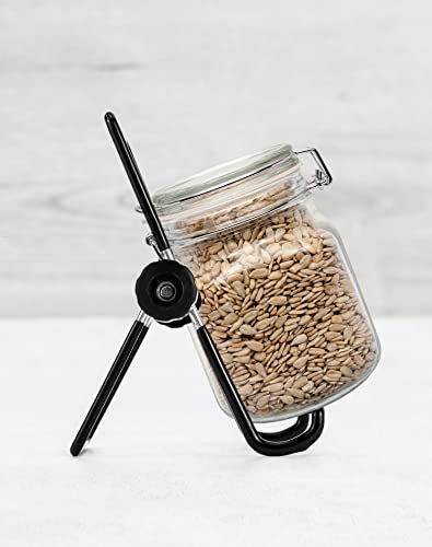QWORK 4 Pack Stainless Steel Sprouting Stands for Wide and Regular Mouth Mason Jars - Perfect for Sprouting and Canning