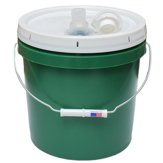2 Gallon Bucket Pail with Lid & Handle Pour Spout Leak Proof BPA Free Food Safe HDPE Storage Container AirTight Premium Quality Buckets All Purposes Dry & Liquid Contents FDA Compliance (Leaf Green) - color: Leaf Green