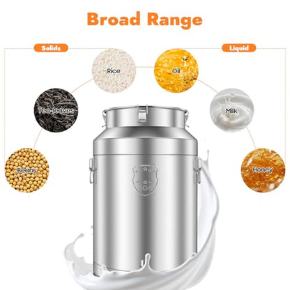 Stainless Steel Milk Can, 76L/20.1Gal Metal Drink Dispenser Airtight Canister with Faucet & Lid, Wine Oil Beverage Storage Container for Kitchen Restaurant Party, W15.8*H25.2in - size: 76L/20.1Gal w/Faucet