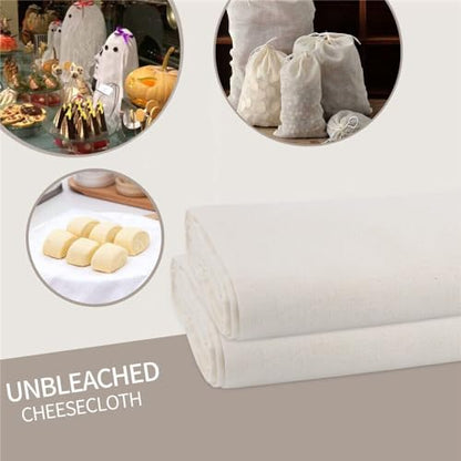 20 yards Bulk Ivory Cheesecloth for Straining 100% Cotton Muslin Cheese Cloth for Cooking, Decoration, Table Runner 180 Sq.Ft. (Grade 100 Fine Weave)