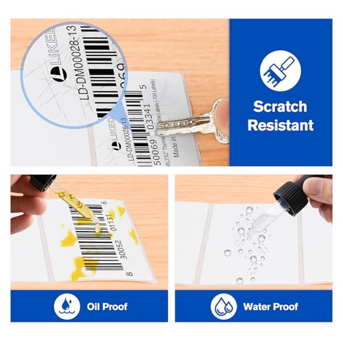 L LIKED 3" x 2" Thermal Labels, Blank Removable Labels with No Residue, Water and Oil Resistant, Use for Both Home and Office (1 Roll, 700 Labels) - size: 3x2-700