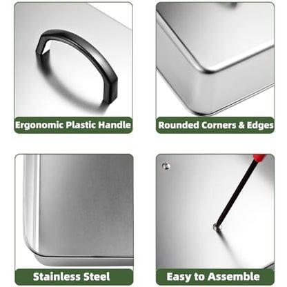 Rectangular Basting Cover, Stainless Steel Grill Cover Lid for Outdoor Cooking, 13"(L) x 11.2"(W) x 2.5"(H), Cheese Melting Dome, Keeps Cooked Food Warm, 1 Pack