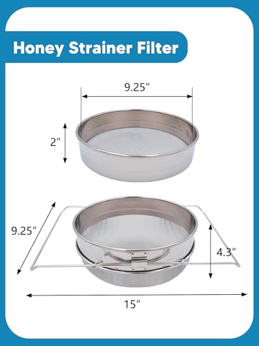 10PCS Honey Harvesting Beekeeping Tool Kit, 5 Gallon Bucket with Gate | 50 Pairs Gloves, 58-90% Brix Scale Range Honey Moisture Tester, Honey Pail Kit Gate Strainer Uncapping Knife Scraper - size: 1 Bucket
