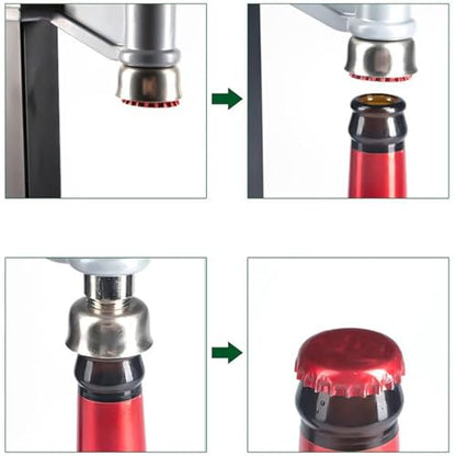 Manual Beer Bottle Capper Tool, Bench Bottle Cap Sealing Machine with Lever-Action Pressing Rod and Non-Slip Pad, Adjustable Height, 26mm Crown Capper for Home Brewing