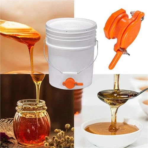 Honey Gate 6Pcs Honey Gate Valve for Bucket Honey Gate Honey Extractor Tap Beekeeping Supplies Orange for Beekeeper