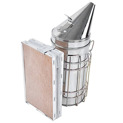 8 Piece Beekeeping Kit with Smoker, Bee Brush, Scraper, Frame Clip, Wire Embedder, Queen Cage, Uncapping Tool, and Marking Bottle for Hive Inspection and Honey Harvesting