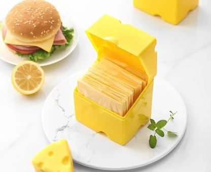Kitchen fresh-keeping box, ABS flip cheese box, refrigerator fresh-keeping box, food and snack packaging, butter storage box - size: yellow