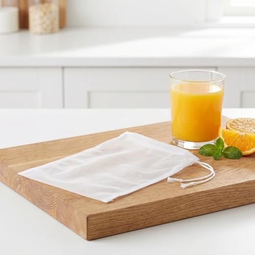 Mikinona 3 Pack Nut Milk Bags Reusable Fine Mesh Filter Bags with Drawstring for Juice Soy Milk Cold Brew Food Strainer 14.17X9.44 Inches
