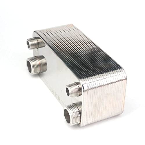 24 Plates Heat Exchanger Beer Wort Chiller Cooler 304 Stainless Steel for Home Brewing Beer 1.6Mpa