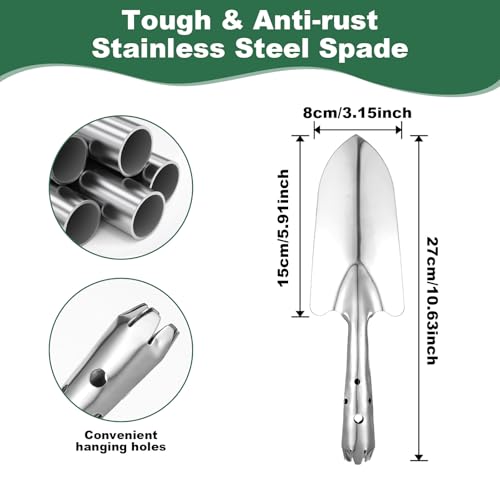 7 Pcs Soil Sifter Set Stainless Steel Riddle Sieve Set for Gardening with 5 Sizes 7.68" Diameter 1/3/6/9/12mm Interchangeable Meshes - Garden Potting Sieves with Shovel - Planting Soil Sifters Strains