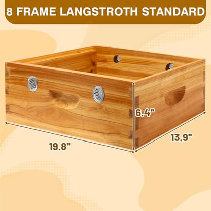 Bee Hive Winter Quilt Box Beeswaxed Coated for 8 Frame Langstroth Bee Hive, Assembled Quilt Box for Bees Winter Beekeeping Supplies
