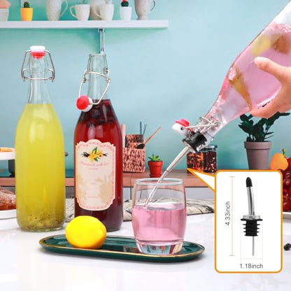 8 Set,Flip Top Glass Bottle,32oz Glass Bottle with Airtight Lid, Kombucha Bottles with Sealed Rubber Lid for Oil, Beer, Soda Water, Vinegar, Lemonade, Juice, Honey, DIY Storage Containers - size: 32oz-8pcs