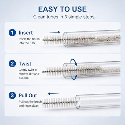 40 Inches 4-Pack Extra Long Cleaner Brush Set, Stainless Steel Pipe Cleaner Brushes for Straws, Kegerator Tubes, Siphon Hoses, Feeding Tubes, Sunroof Drains, Ice Maker Hoses, and More
