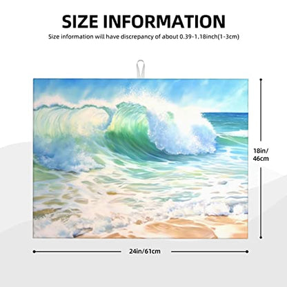 Large Dish Drying Mats For Kitchen Counter Microfiber Kitchen Drying Mat XL Draining Pad Absorbent Quick Drying Dish Mat 18x24 Inch - Beach - color: Beach