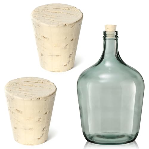 2Pcs Carboy Cork, Fermentation Stopper for 1, 3, 5, 6 Gallon Glass Water Jug Wood Tapered Fermentation Cap Cork Stoppers
