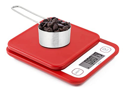 Ozeri Garden and Kitchen Scale II, with 0.1 g (0.005 oz) 420® Variable Graduation Technology® - color: Red