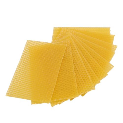 LUCKDANO Premium Beeswax Candle Sheets 20Pcs Soft Cuttable DIY Candle Making Foundation for Beekeeping and Crafting Natural Beeswax Material
