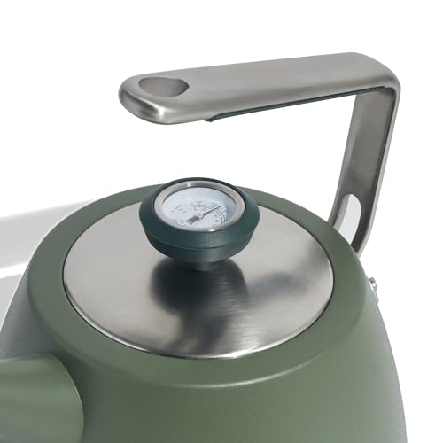 Made In Cookware - 2 QT Kettle - Willow Green - Stainless Steel - With Built-In Temperature Gauge - Includes Handle Sleeve - Induction Compatible - color: Willow Green