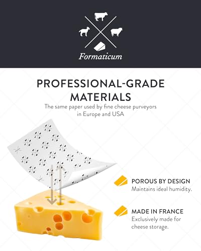 Formaticum 30-Pack Cheese Storage Wax Coated Paper - Porous Wax Sheets From France - Keep Cheese or Charcuterie Fresh - Professional Grade Cheese Paper for Wrapping Cheese - 11 x 14 - size: 30-Pack-Sheets