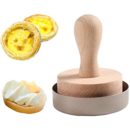 Wood Tart Tamper Tart Press Tool Wood Egg Tart Pusher DIY Baking Dough Press Pastry Tamper Wooden Tart Mould, Assorted Color
