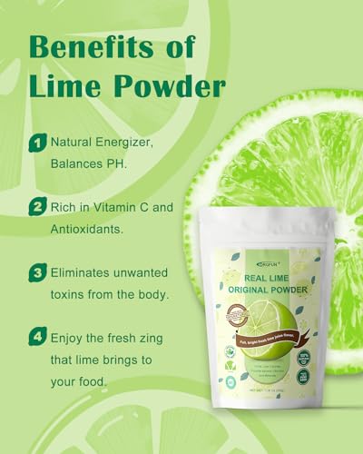 ORGFUN Original Lime Powder, Whole Lime Juice Freeze Dried Powder, Great for Cocktails, Drinks, Smoothies, and Cooking 7.06 Oz - color: Lime 7.06 Ounce