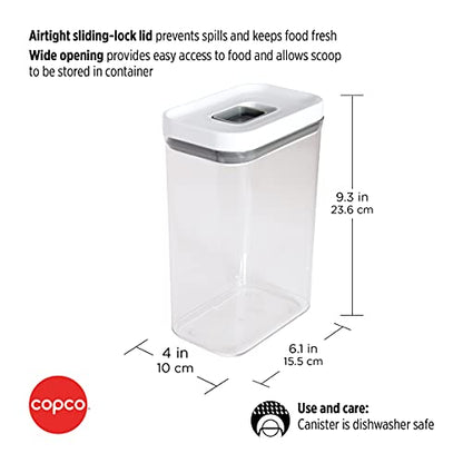 Copco Clear Storage Container 2.74 Qt - Airtight Pantry Organizer with Locking Lid for Dry Food, Pasta, Cereal, Flour - Stackable Kitchen Storage Bin for Pantry Organization - size: 1 Count (Pack of 1)