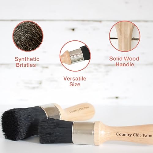 Country Chic Paint Wax Brush – Chalk Paint Wax Applicator with Synthetic Bristles – Furniture Wax Brush, No Shedding, Vegan-Friendly | 1.5"