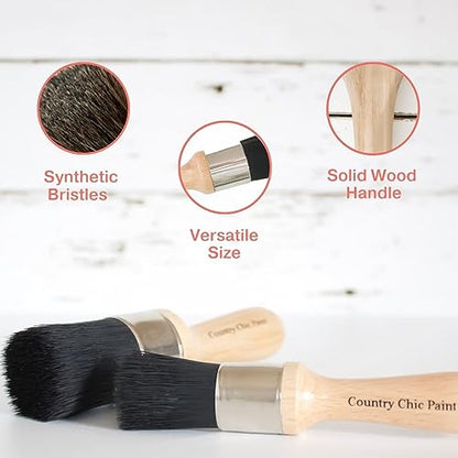 Country Chic Paint Wax Brush – Chalk Paint Wax Applicator with Synthetic Bristles – Furniture Wax Brush, No Shedding, Vegan-Friendly | 1.5"